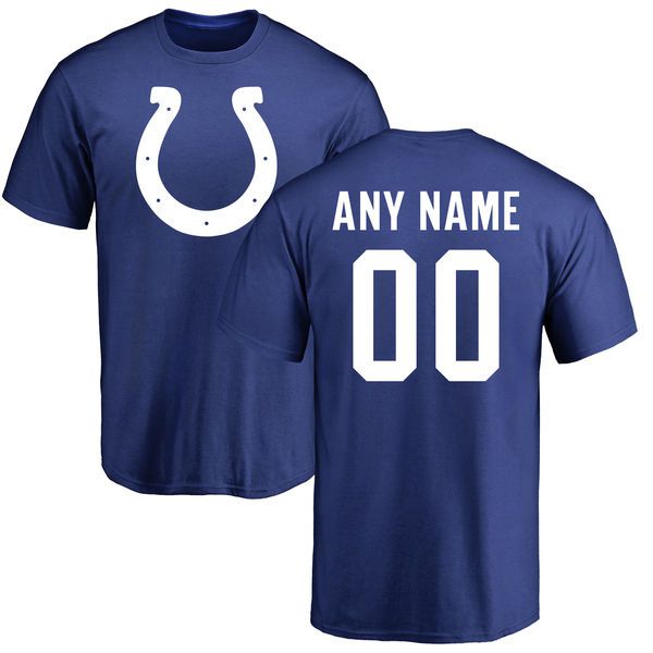 Men Indianapolis Colts NFL Pro Line Royal Any Name and Number Logo Custom T-Shirt